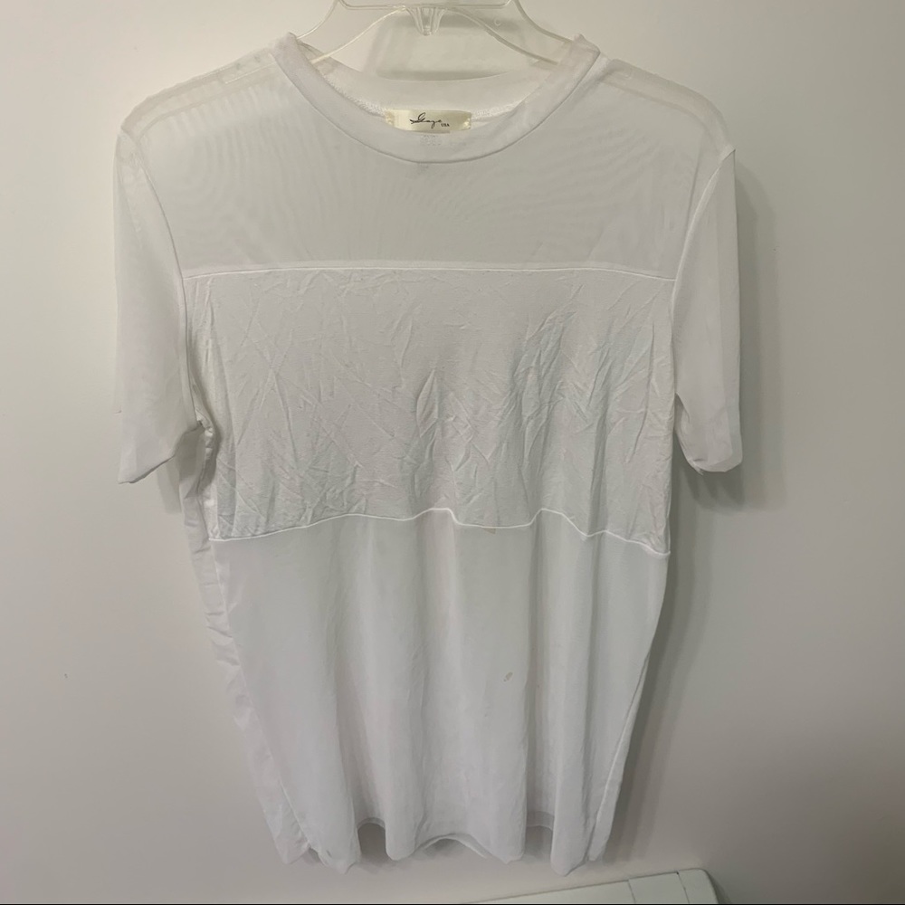 White mesh short sleeve shirt